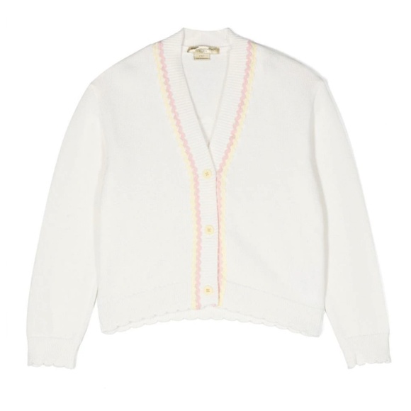 Stella McCartney - NWT Girls Ivory Cotton Button-up Cardigan Sweater, Size 5 - Picture 1 of 6
